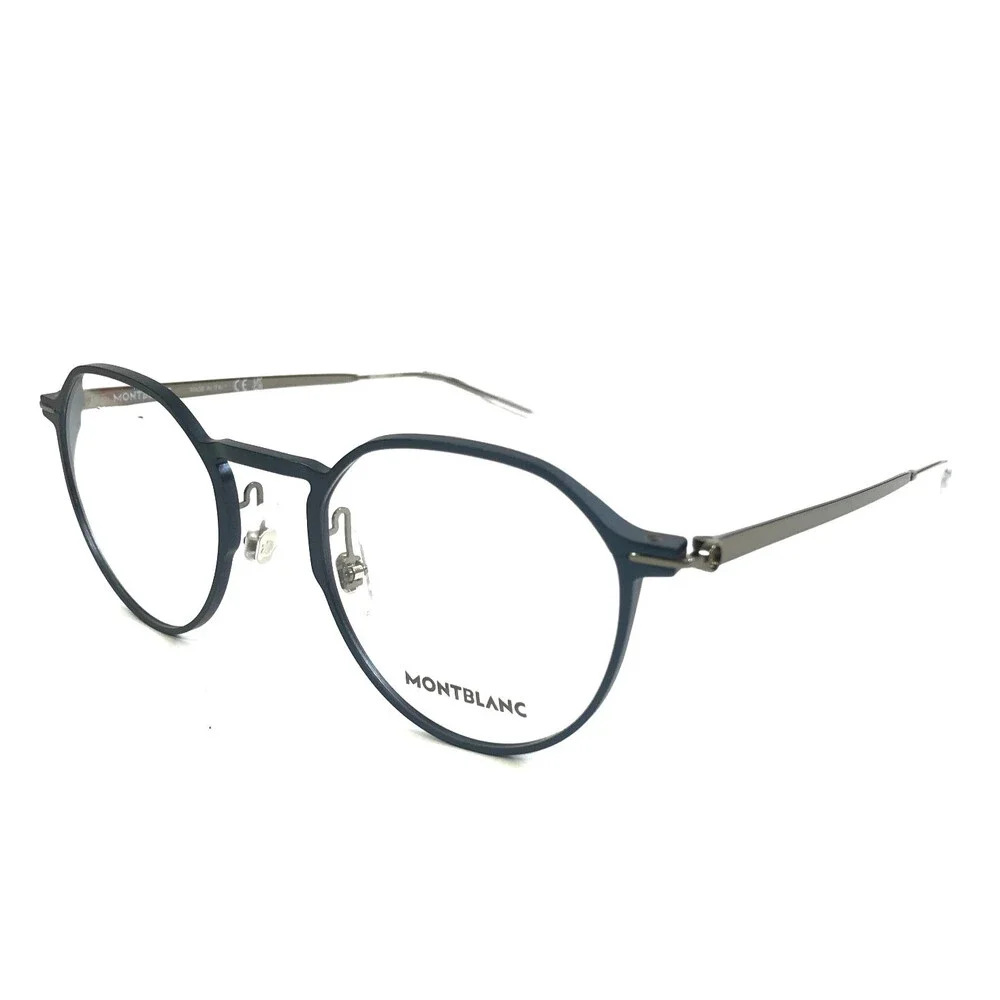 Montblanc Eyeglasses Frames MB0233O 003 Matte Dark Blue Ruthenium 50-22-145